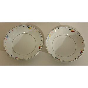 Studio Nova Y0101 Color Palette Pasta Bowls / Plates • Set of 2 • Multicolor Rim